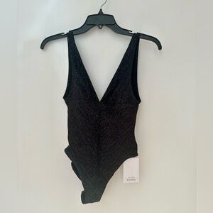 NWT & Other Stories Black/Gold One Piece Swimsuit (size 2)